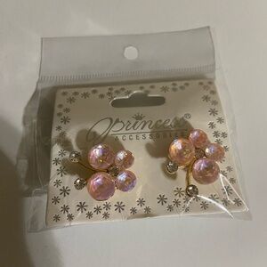 Pink Crystal Cluster Earrings